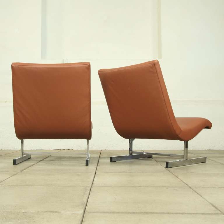 Slipper chairs designed by Milo Baughman for Thayer Coggin. 1