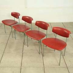 A set of 4 original Gamma Chairs, designed by architect Rudolf Wolf in 1964