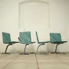Rare Set of 4 Dining Chairs Saporetti with Missoni Fabric