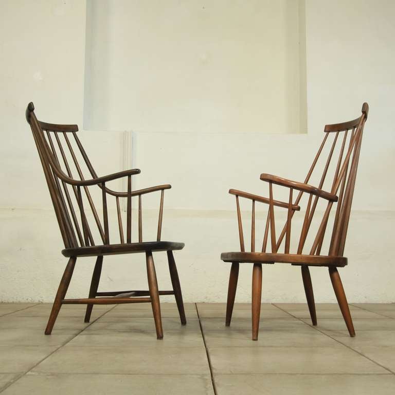 Mid-Century Modern Fifties Almost Matching Set of Pastoe Windsor Relax Chairs