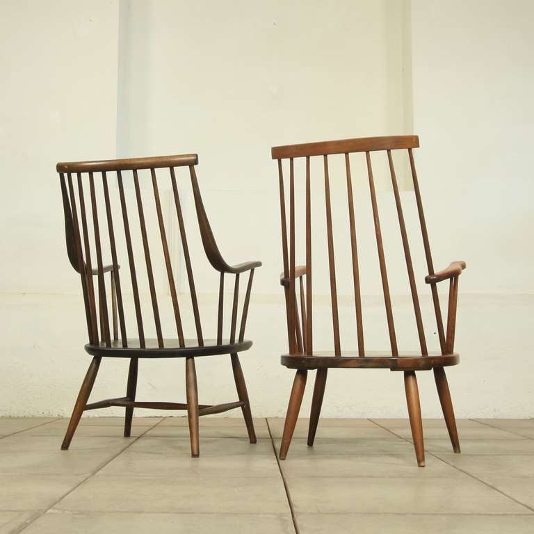 Dutch Fifties Almost Matching Set of Pastoe Windsor Relax Chairs
