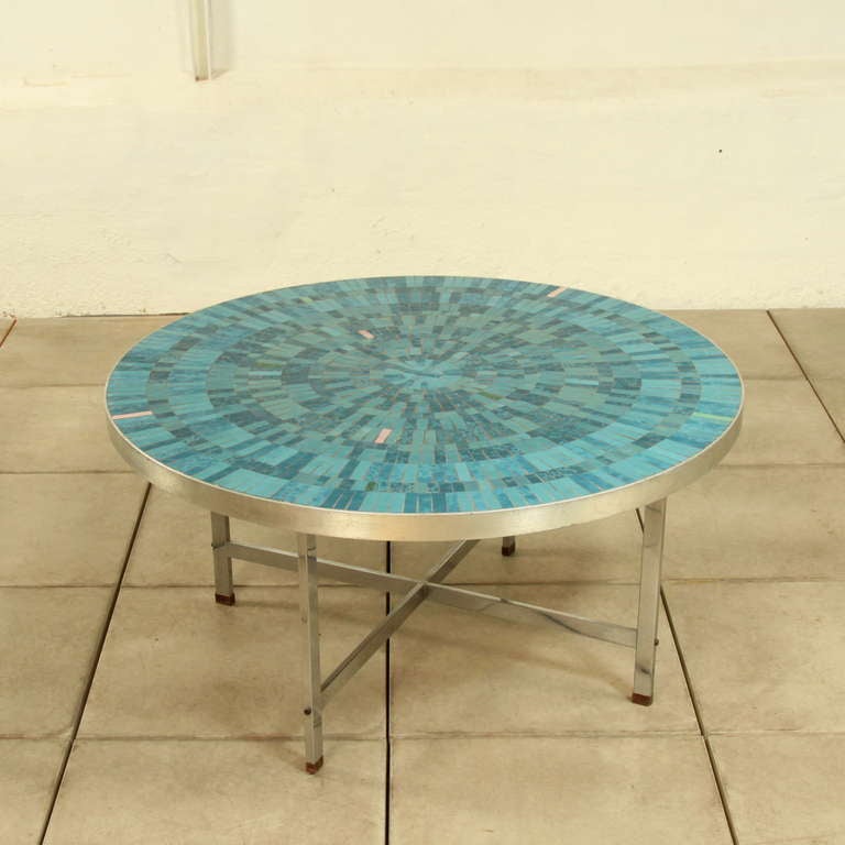 Mid-Century Modern Artist And Sculptor Berthold Müller, Handcrafted Round Ceramic Coffee Table 1960