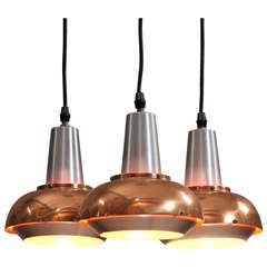 Aluminium and copper Fog 
morup 1960
s chandelier