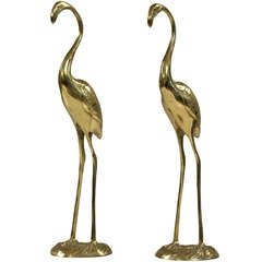 2 Regency brass high end flamingos by 'Gilde handwerk'