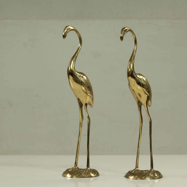 2 brass high end flamingos made by Gilde Handwerk in 1960.