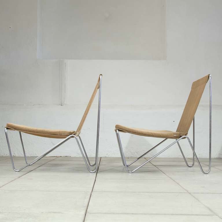 Danish Pair of Bachelor Chairs, designed in 1955 by Verner Panton
