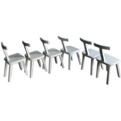 Vintage Set of 6 wooden solid chairs Hanninen, Olavi