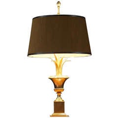 High End Regency Maison Charles Bronze Palm-motif Lamp