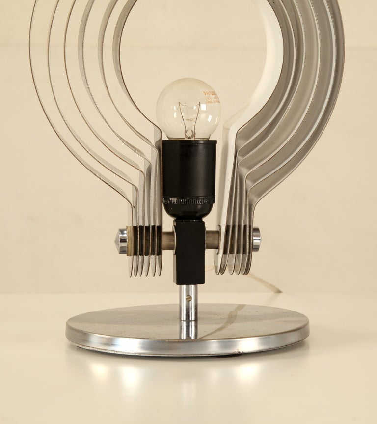 Mid-20th Century Rare Pair of Adjustable Visor Table Lamps E.R Nele