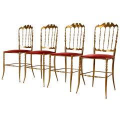 Regency Brass Chiavari Chairs with Bat Motif 'Moulin Rouge'