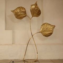 Regency Brass Leaf Motif Lamp by Tommaso Barbi
