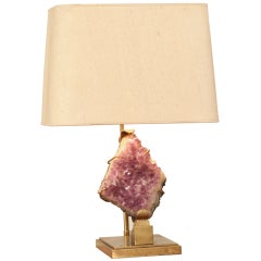 Regency table lamp dby Willy Daro decorative amethyst crystal stone
