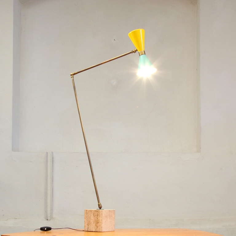 Mid-Century Modern Italian 1950's Articulated Floor/Table Lamp Attributted to Stilux