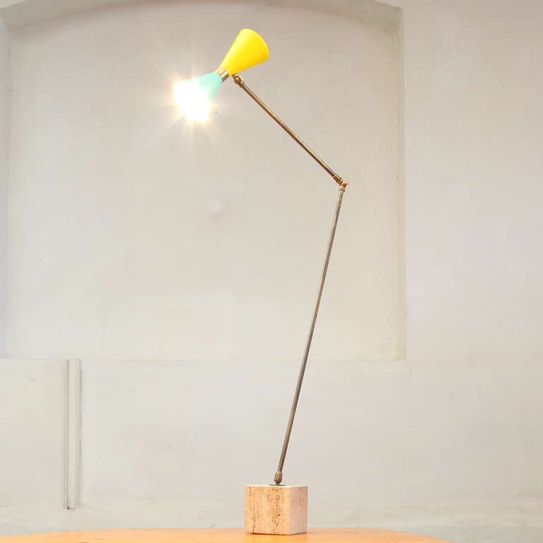 Italian 1950's Articulated Floor/Table Lamp Attributted to Stilux In Good Condition In Antwerp, BE