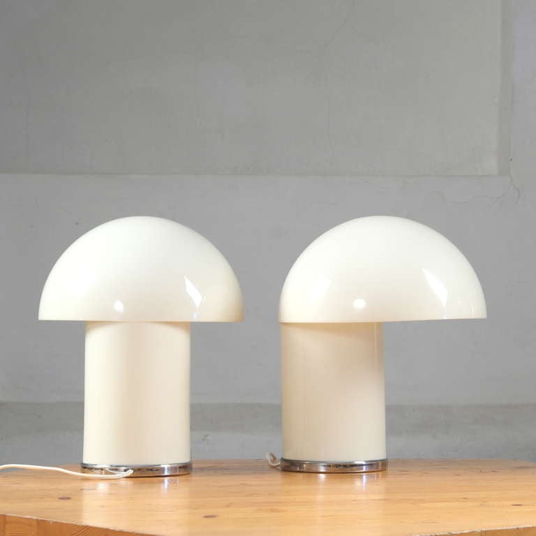 Plastic Set of 1960's 'leila' Lamps from the 'Longato Collection'