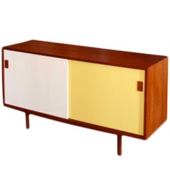 Colourful finished teak sideboard by Dammand & Rasmussen