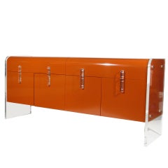 Tangerine Lucite Sideboard