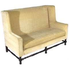 William & Mary Style Wingback Settee 