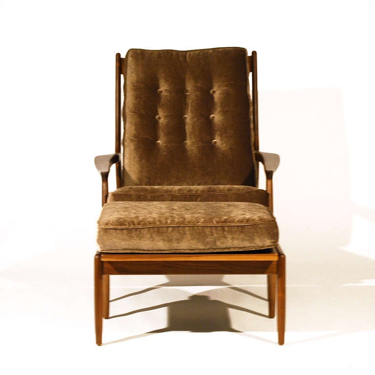 Mid-Century Modern Milo Baughman Archie Chair & Ottoman For Sale