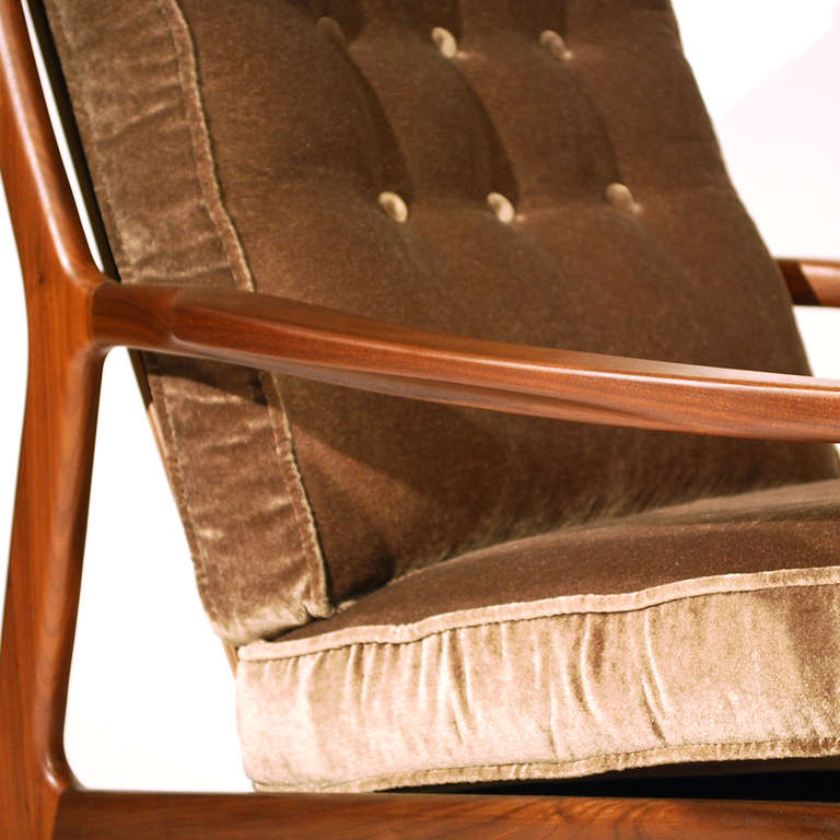 Walnut Milo Baughman Archie Chair & Ottoman For Sale