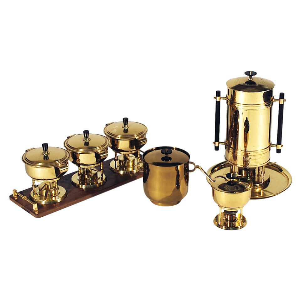 Tommi Parzinger Brass Serving Set For Sale