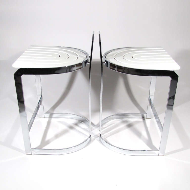 Chrome Bar Stools In Excellent Condition In Baltimore, MD