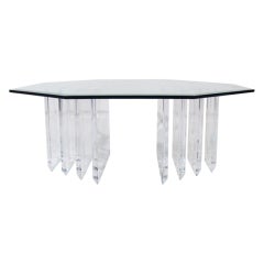 Lucite Octagonal Cocktail Table