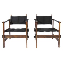 Pair Explorer Mid-Century Safari Chairs