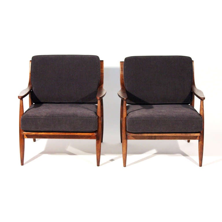 Mid-Century Modern Danish Lounge Chairs by Peter Hvidt and Orla Mølgaard-Nielsen For Sale