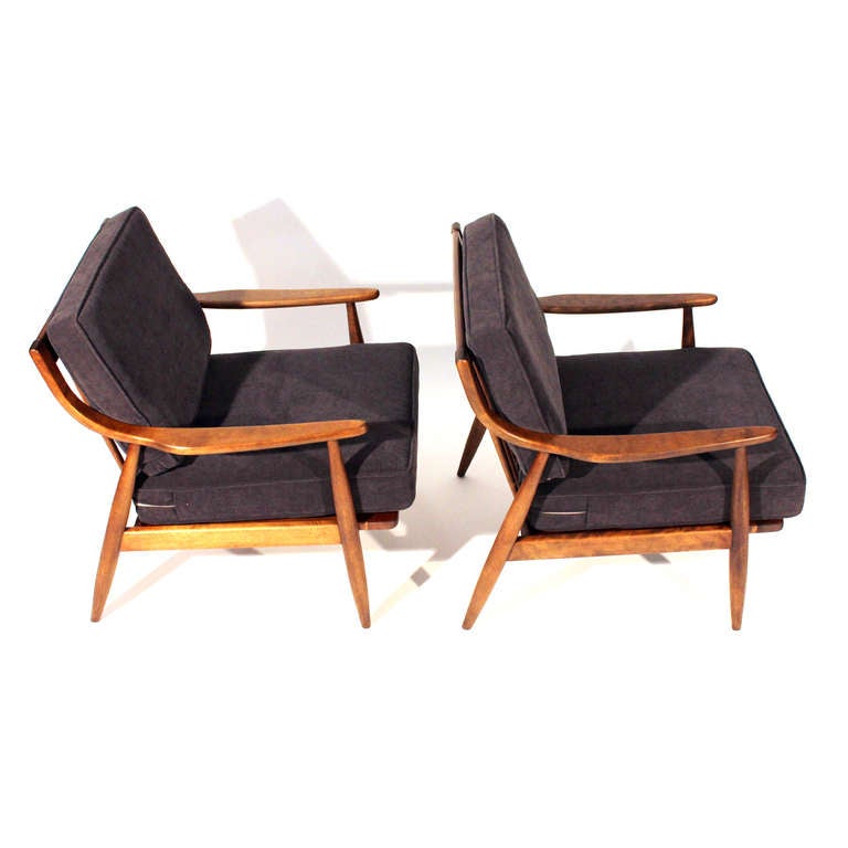 Danish Lounge Chairs by Peter Hvidt and Orla Mølgaard-Nielsen In Excellent Condition For Sale In Baltimore, MD