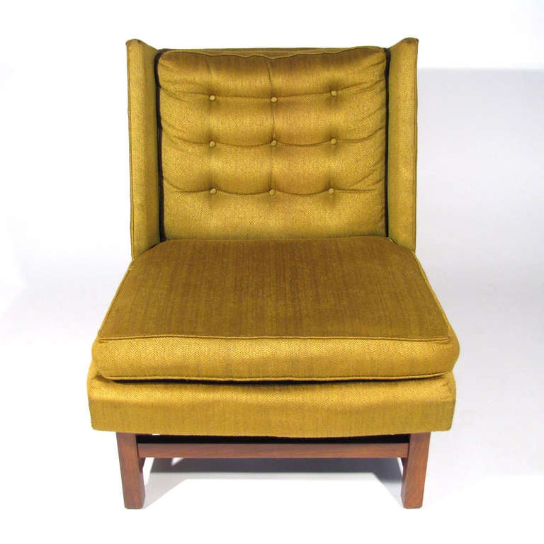 American Pair of Edward Wormley-Style Wingback Chairs For Sale