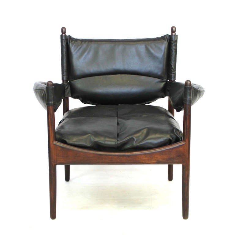 Mid-20th Century Kristian Solmer Vedel Rosewood Modus Chair and Ottoman For Sale