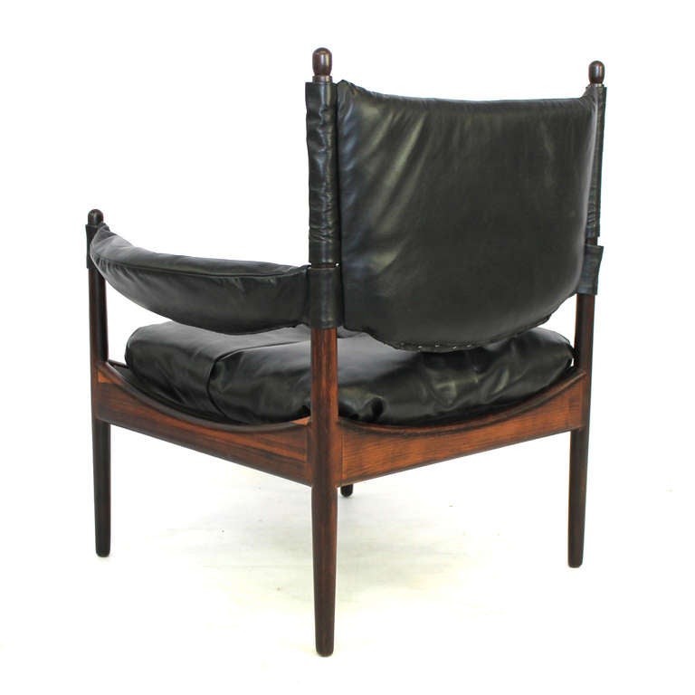 Kristian Solmer Vedel Rosewood Modus Chair and Ottoman For Sale 2