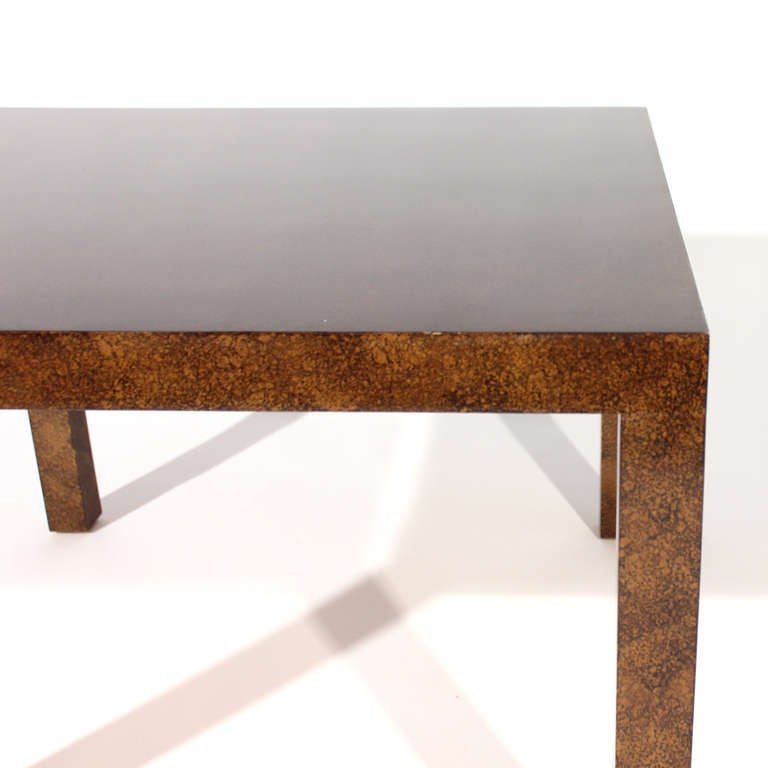 Mid-20th Century Oil Drop Lacquered Parsons Table For Sale
