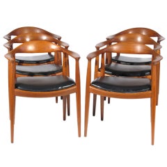 Six Hans Wegner "The Chair" Dining Chairs
