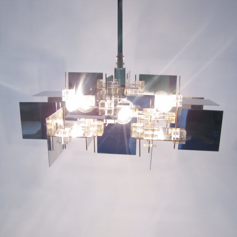 Italian Gaetano Sciolari Chandelier For Sale