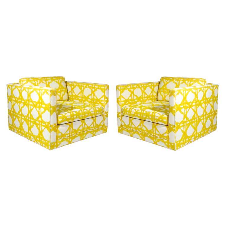 Pair Minimalistic Cube Chairs