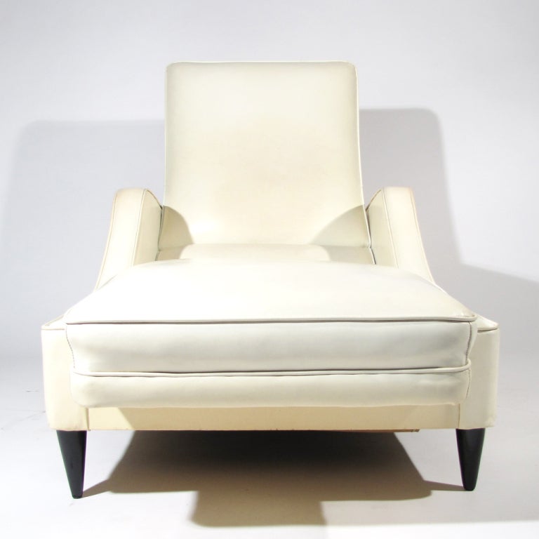 Faux Leather Italian Chaise Lounge