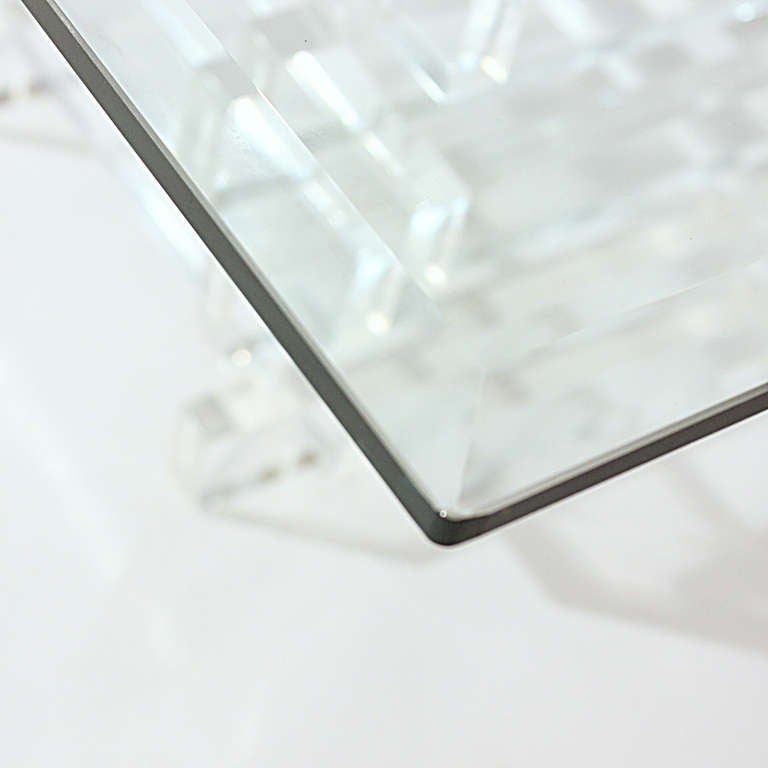 Stacked Lucite and Glass Coffee Table 3