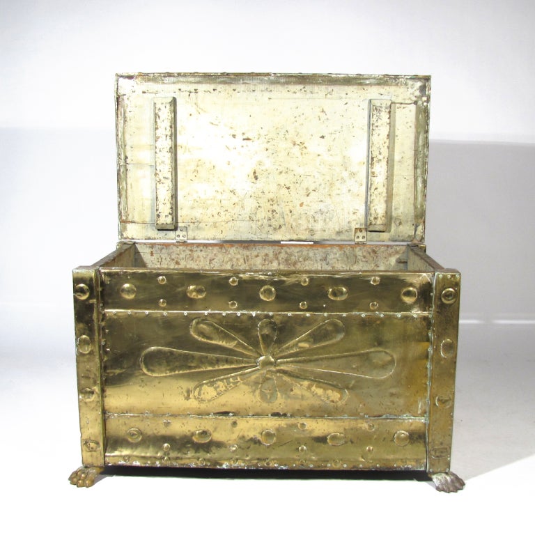 Ornate Brass Trunk In Excellent Condition In Baltimore, MD