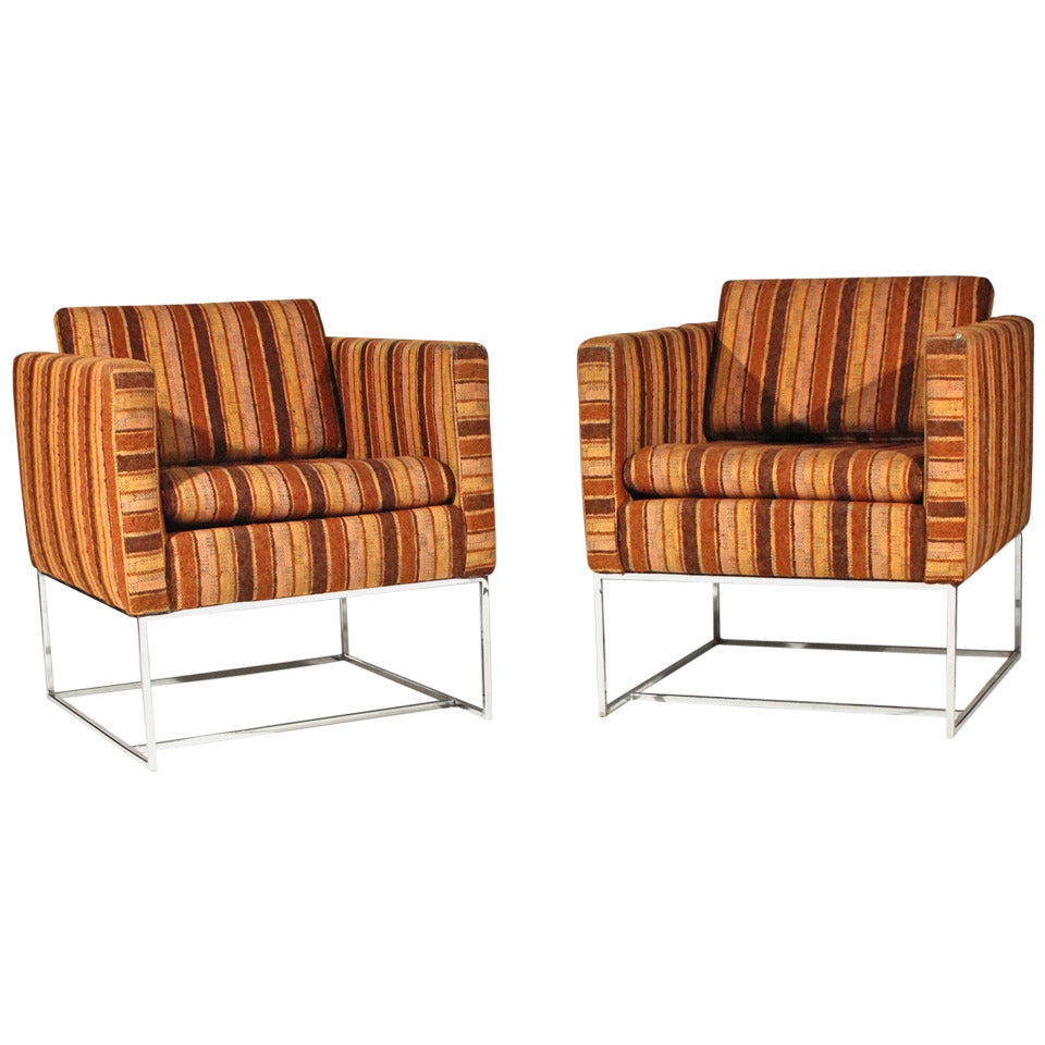 Milo Baughman Cube Chairs For Sale