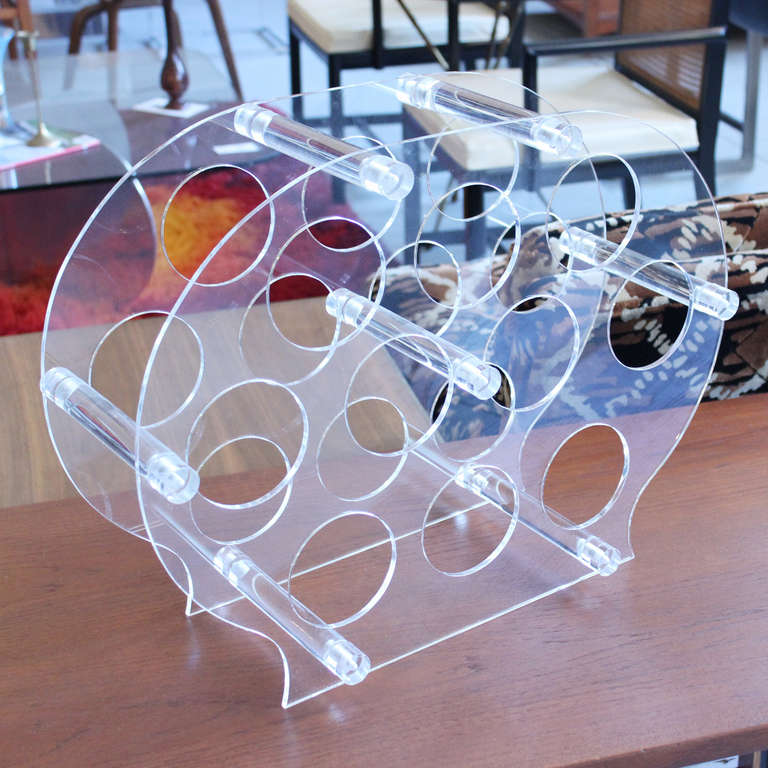 1970's Lucite Wine Rack For Sale 1