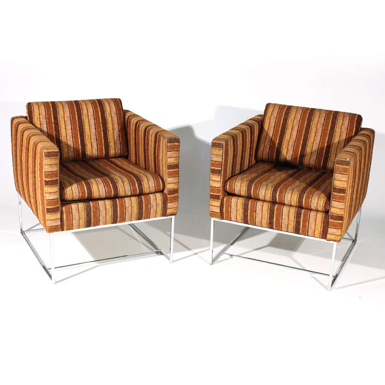 Mid-Century Modern Milo Baughman Cube Chairs For Sale