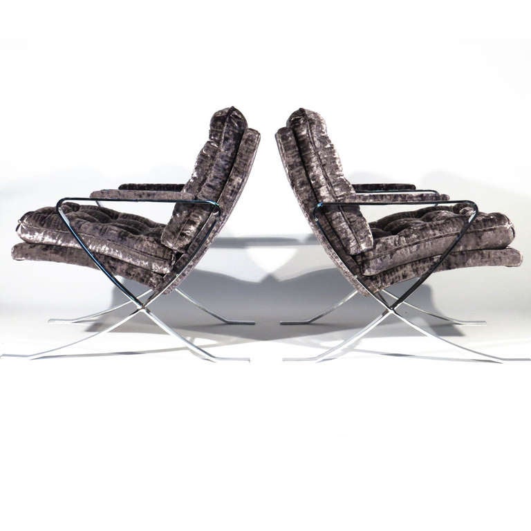 Barcelona Form Chrome Chairs