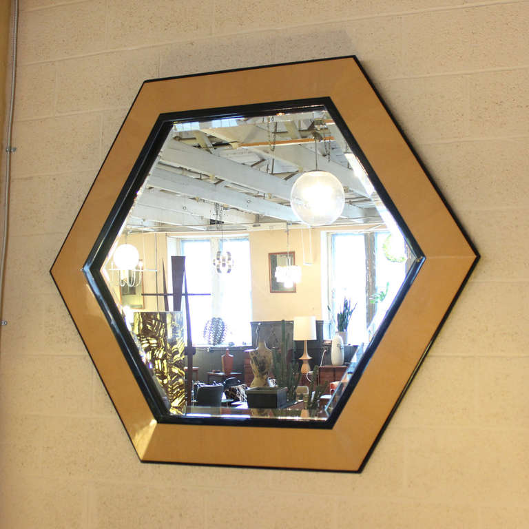 American Striking Karl Springer Style Octagonal Mirror