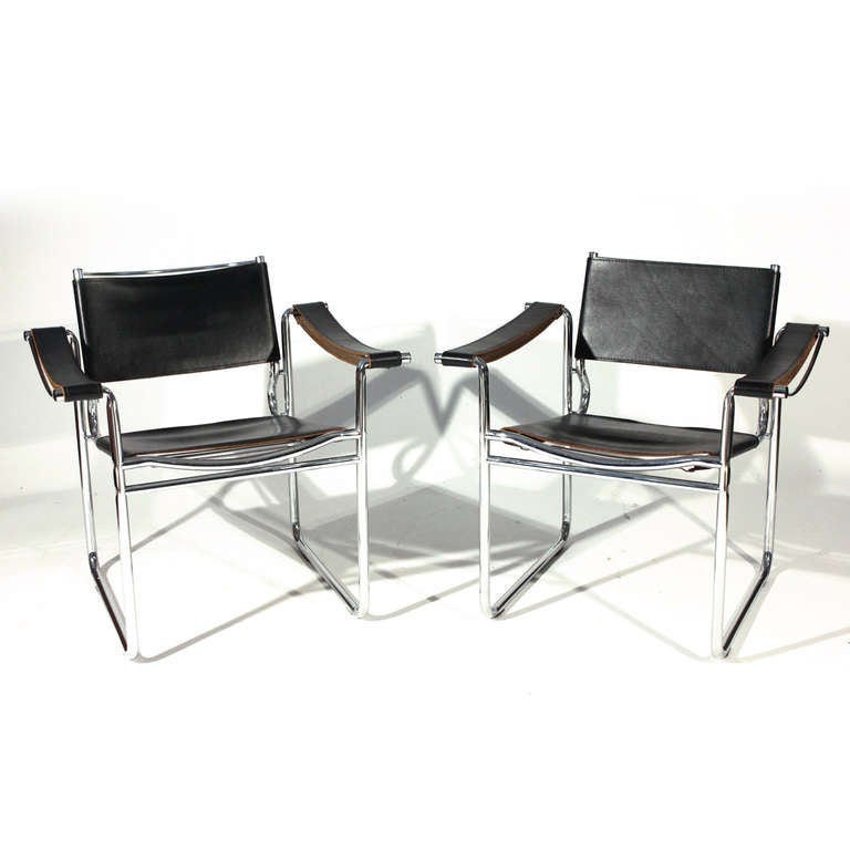 Mid-Century Modern After Le Corbusier LC1 Style Chairs For Sale