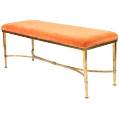 Hollywood Regency Brass Bench after Jansen and Bagues