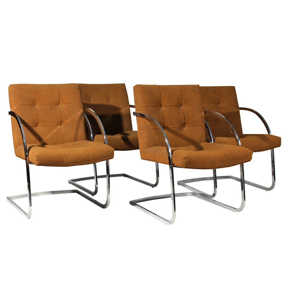 Milo Baughman Chrome Dining Chairs For Sale