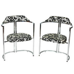 Retro Pair of Chrome Dining Chairs
