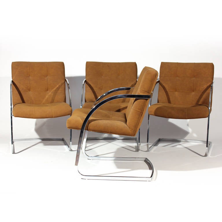 Mid-Century Modern Milo Baughman Chrome Dining Chairs For Sale